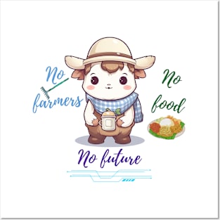 No Farmers No Cow No Food No Future Posters and Art